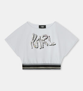 تيشيرت جيرسيه بطبعة حمار وحشي للبنات