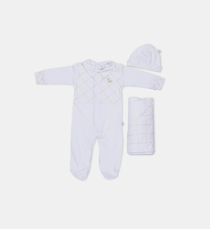 Pima Cotton Checkered Dungaree 4-piece Set