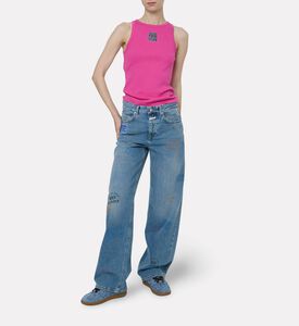 Closed Logo-print Wide-leg Jeans, Blue, 28, Model View