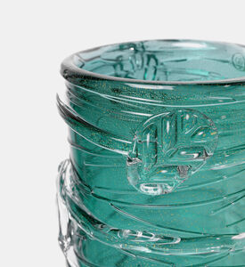 مزهرية من كريستال زيتي أخضر