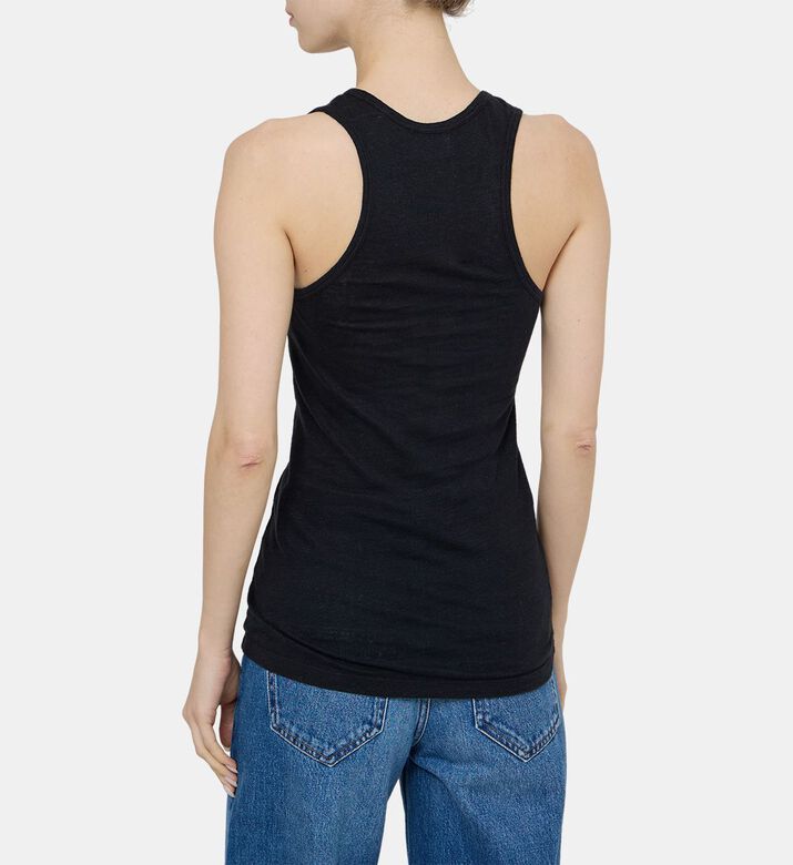 بلوزة بدون أكمام بياقة بشكل في