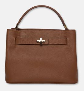Maya.M Cognac Pebbled Leather Satchel, Terracotta, Packshot View