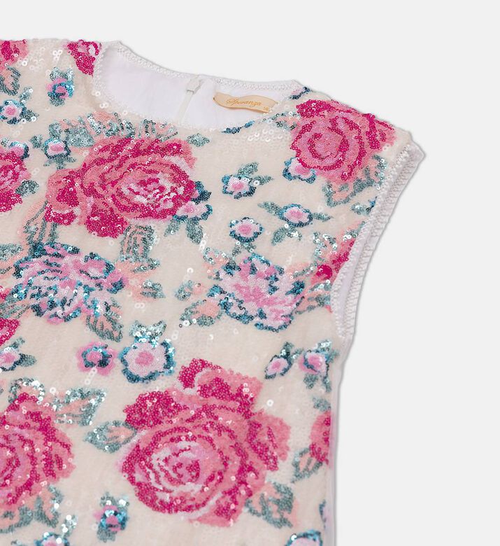 فستان بحاشية كشكش مزين بترتر