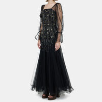 Rhinestone Embellished Flared Tulle Dress