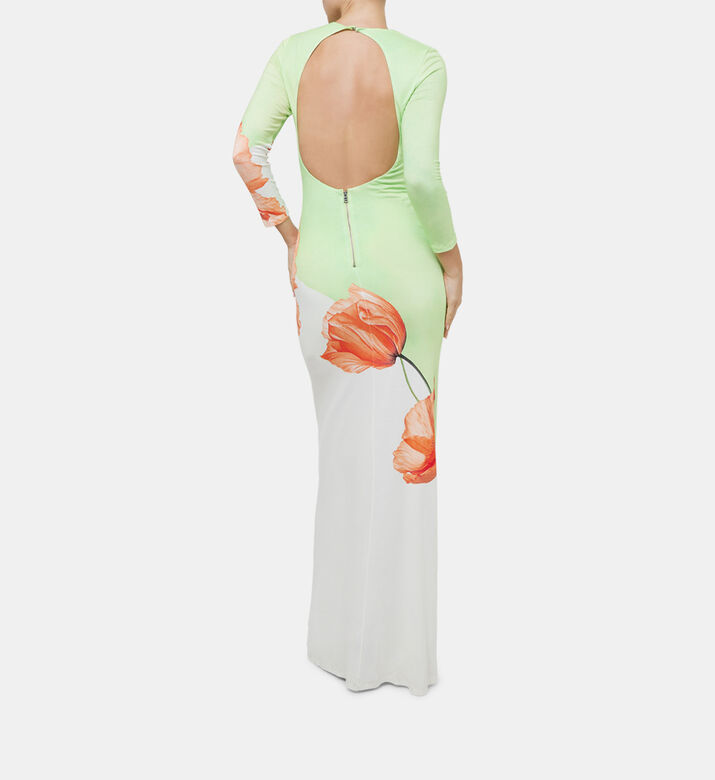 Delora Open Back Crewneck Maxi Dress Delora Open Back Crewneck Maxi Dress