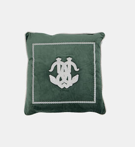 Roberto Cavalli Platinum Snake Decorative Cushion, Green, Packshot View