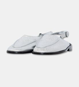 Hereu High-cut Deconstructed Metallic Slingback Loafers, Packshot View