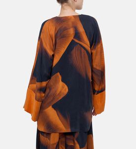 Niluu Floral-print Tie Closure Top, Model View