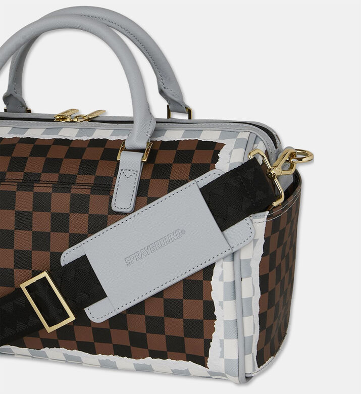 Sprayground Tear Check Pattern Mini Duffle Bag, Packshot View