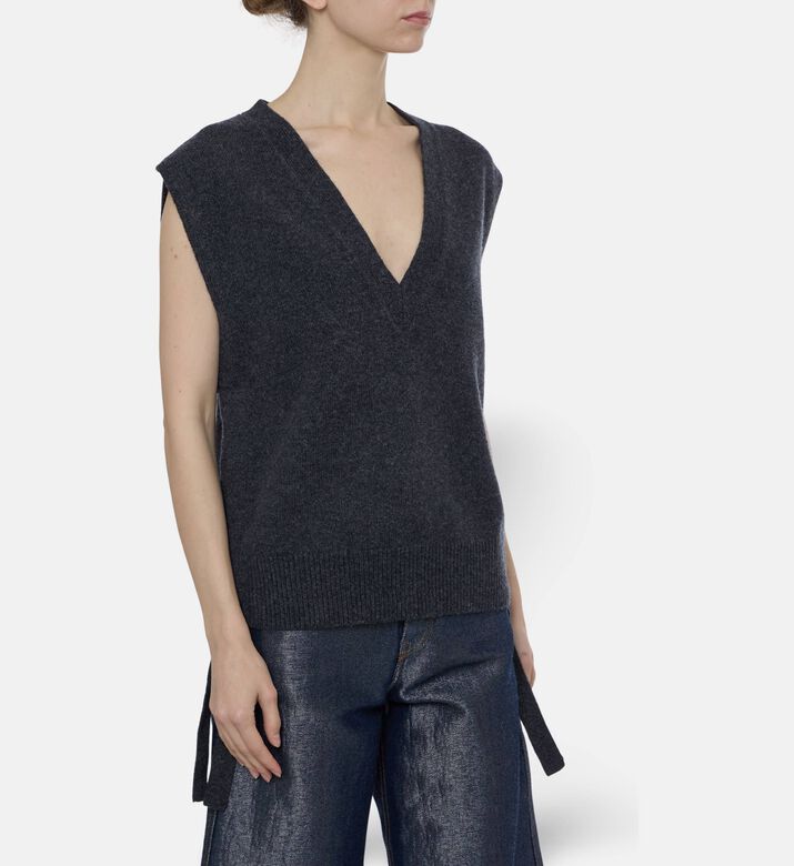 Ganni Vest, Black, L, Model View