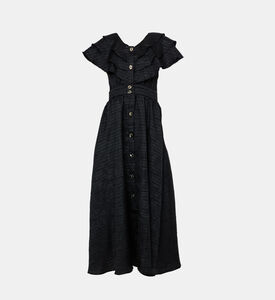 Ruffled Bodice Midi Dress