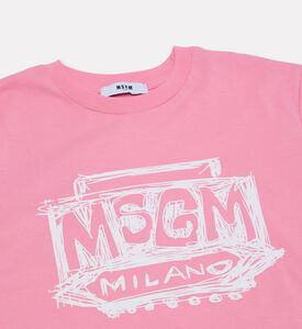 M S G M Short-sleeve Cropped T-shirt, Pink, 8y, Packshot View