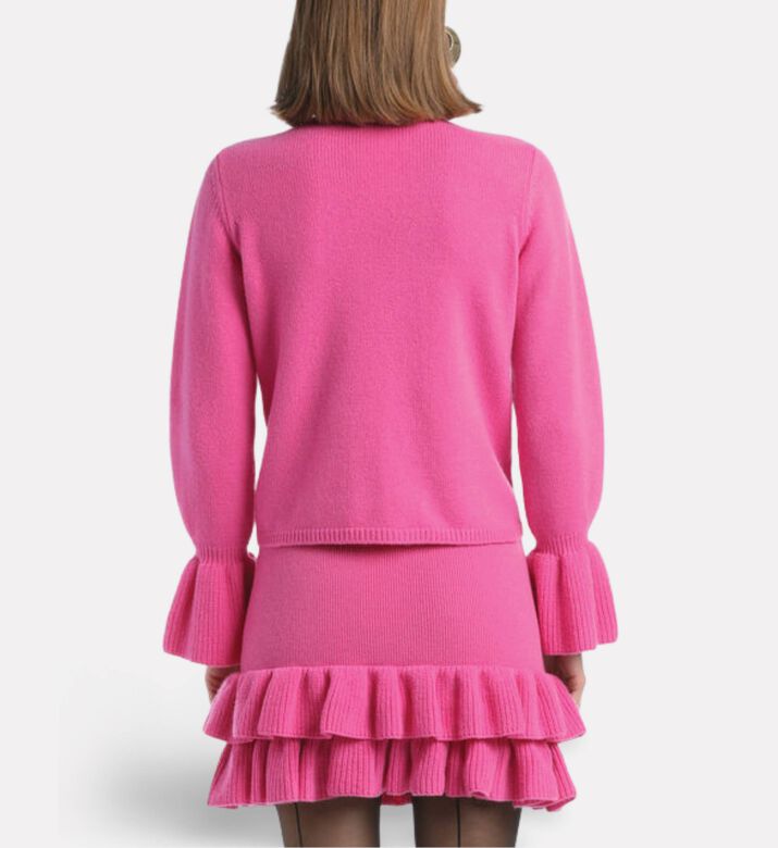 Luisa Spagnoli Camera Ruffled Knit Slim-fit Turtleneck, Model View