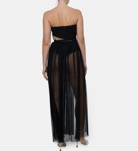Nensi Dojaka Regal Corseted Draped Detailing Gown, Model View