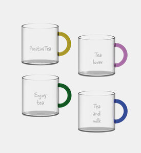 طقم أكواب شاي بوروسيليكات 4 قطع