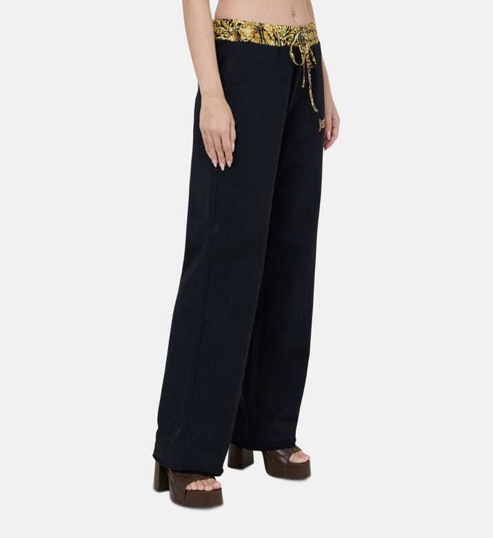 Rhinestone Embellished Fleece Trousers