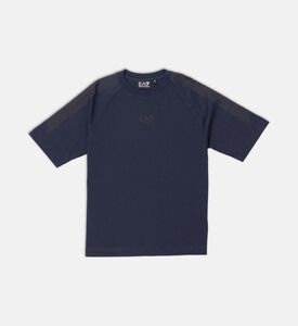 Cotton Stripped Shoulders Logo-print T-shirt