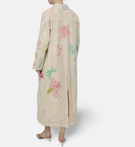 Forte-Forte Floral-embroidery Button Closure Coat, Model View
