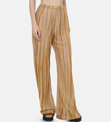 Lurex–shot Jacquard Flared Trousers