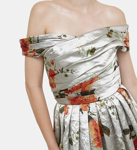 Floral-print Off-shoulder Midi Dress