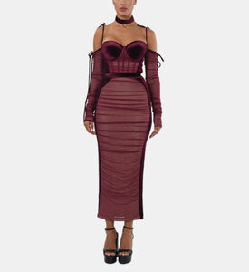 Sheer Mesh Off-shoulder Maxi Dress Sheer Mesh Off-shoulder Maxi Dress