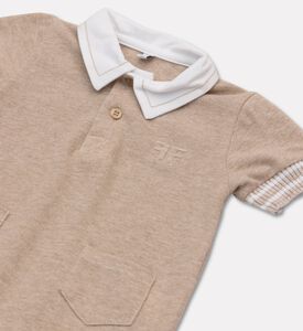 My First Collection Cotton Short-sleeve Polo Rompersuit, Packshot View