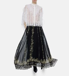 Alice and Olivia Rheba Ruffled Lace Top, Model View