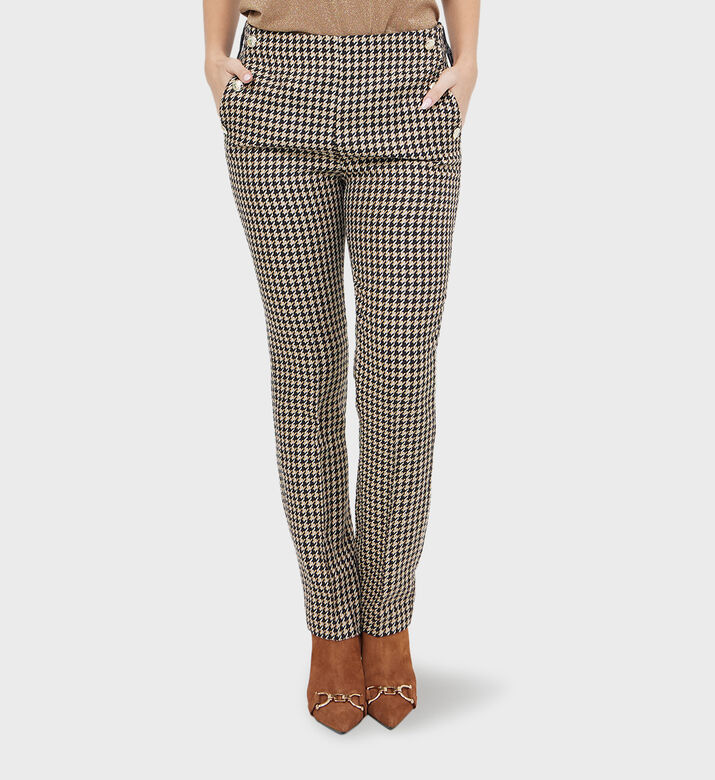 Houndstooth Straight Pants
