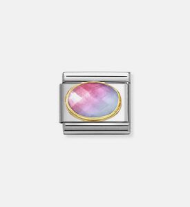 حلية كلاسيكية بحجر بلونين قابلة للتركيب