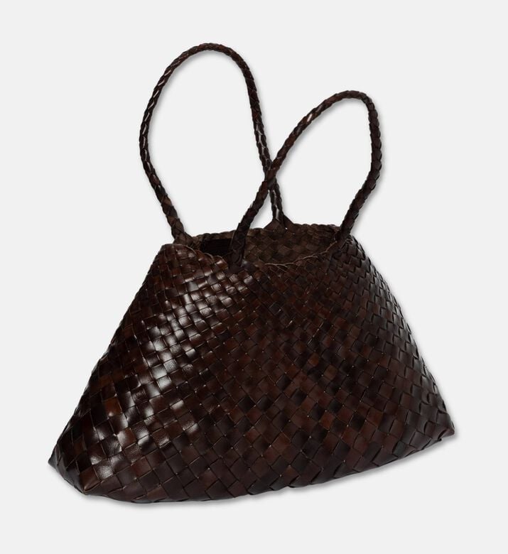 Dragon Diffusion Santa Croce Big Leather Bag, Dark-brown, Packshot View