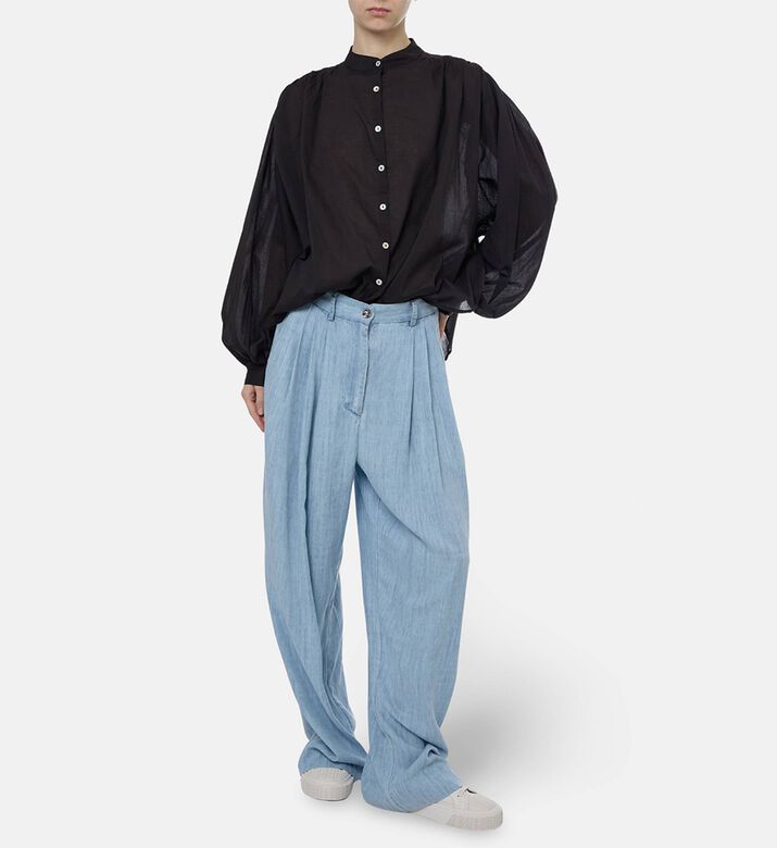 Mes Demoiselles Celeste Button-up Blouse, Black, S, Model View