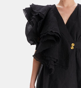 Asymmetrical Ruffle Chiffon Midi Dress