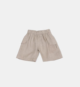 Linen Adjustable Waistband Cargo Shorts