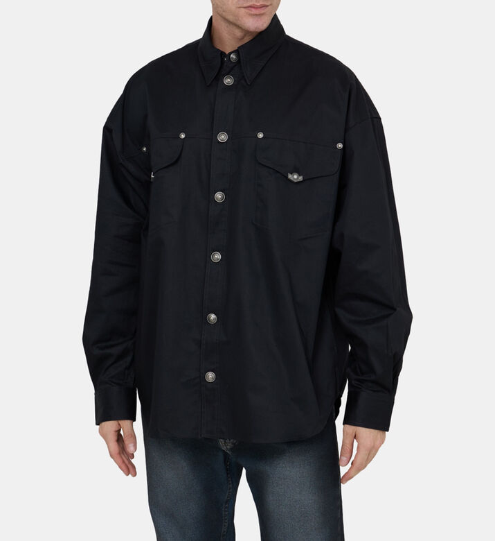 Gabardine Cotton Long-sleeved Overshirt