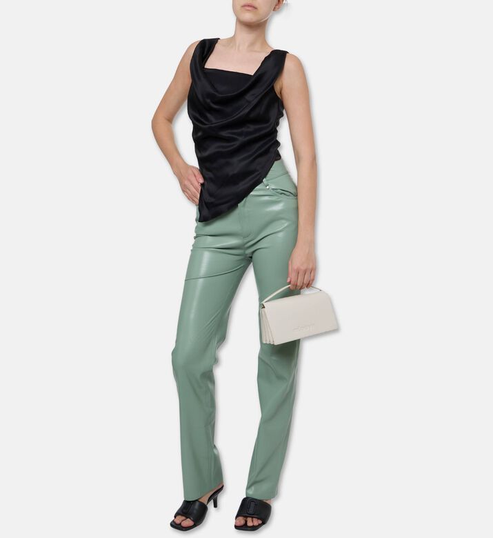 Nanushka Petra Sleeveless Satin Top, Model View