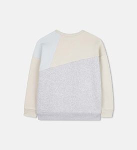 سويت شيرت قطن وصوف ناعم مقسم بألوان