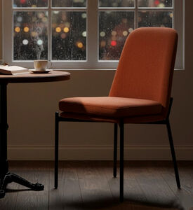 Home Deco and More Sky Plywood Steel Dining Chair, Brick, Packshot View