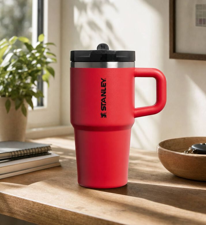 Stanley Insulated Flip-straw Tumbler, Red, 0.59-l, Model View