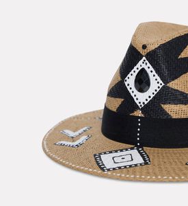 Sorena Hand-painted Geometric Straw Hat, Packshot View