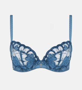 Chantelle Sheer Mesh Demi-cup Bra, Blue, 85, C, Packshot View
