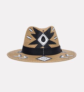 Sorena Hand-painted Geometric Straw Hat, Packshot View