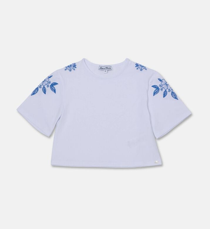 Tartine et Chocolat Floral-embroidery T-shirt, Packshot View