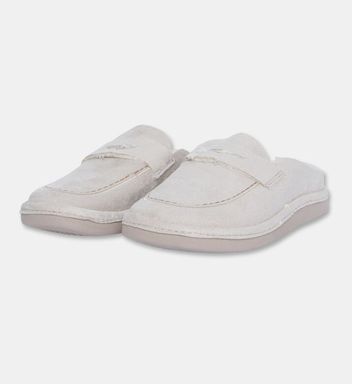 Salvi Suede-effect Loafer-inspired Slippers, Light-grey, Eu-39, Packshot View