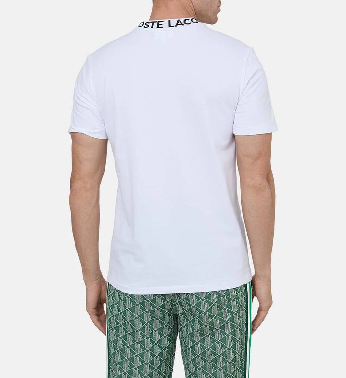 تيشيرت قطن بياقة شعار بيكيه