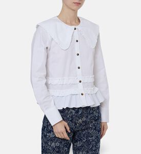 Ganni Shirt, Ivory, 38, Model View