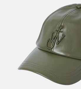 قبعة بيسبول جلدية مع شعار مرساة