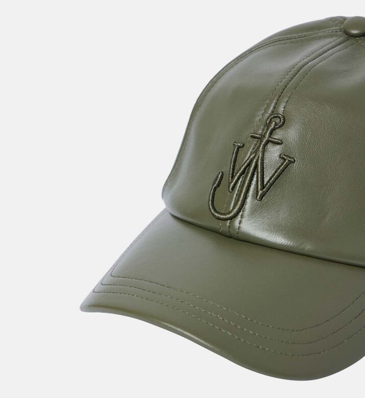 قبعة بيسبول جلدية مع شعار مرساة