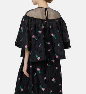 Tulip Print Mesh Top