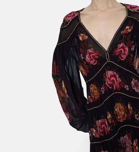 Farm Rio All-over Flower-print Flared Dress, Model View