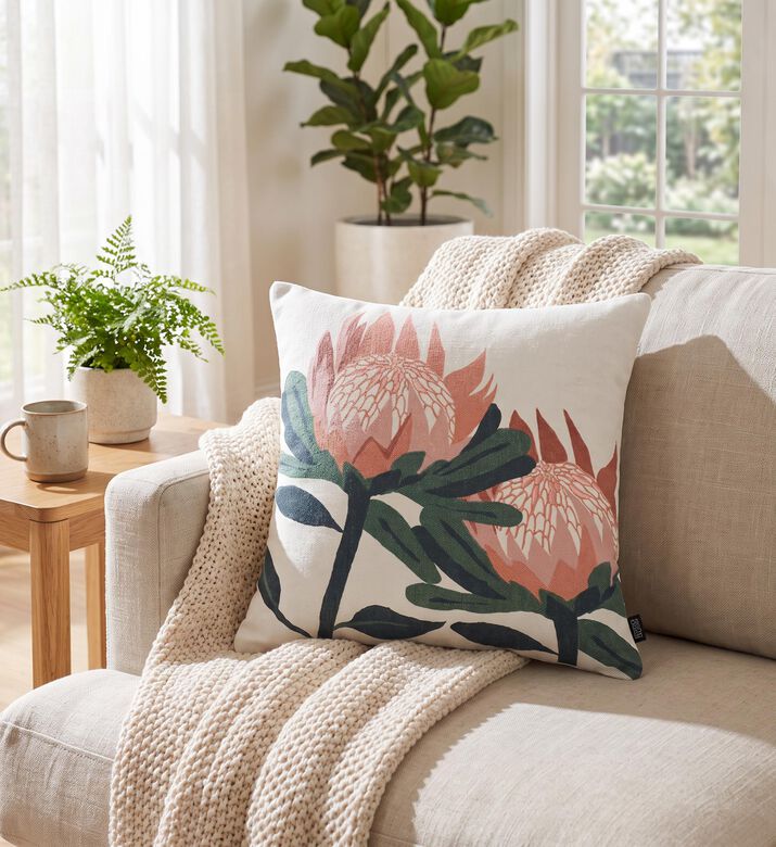 Home Deco and More Systola Cotton Square Filled And Vaccumed Cushion, Packshot View